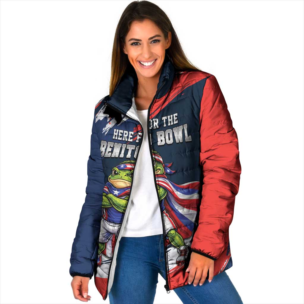 Benito Bowl Puerto Rican Football Padded Jacket Coquí Frog Puerto Rican