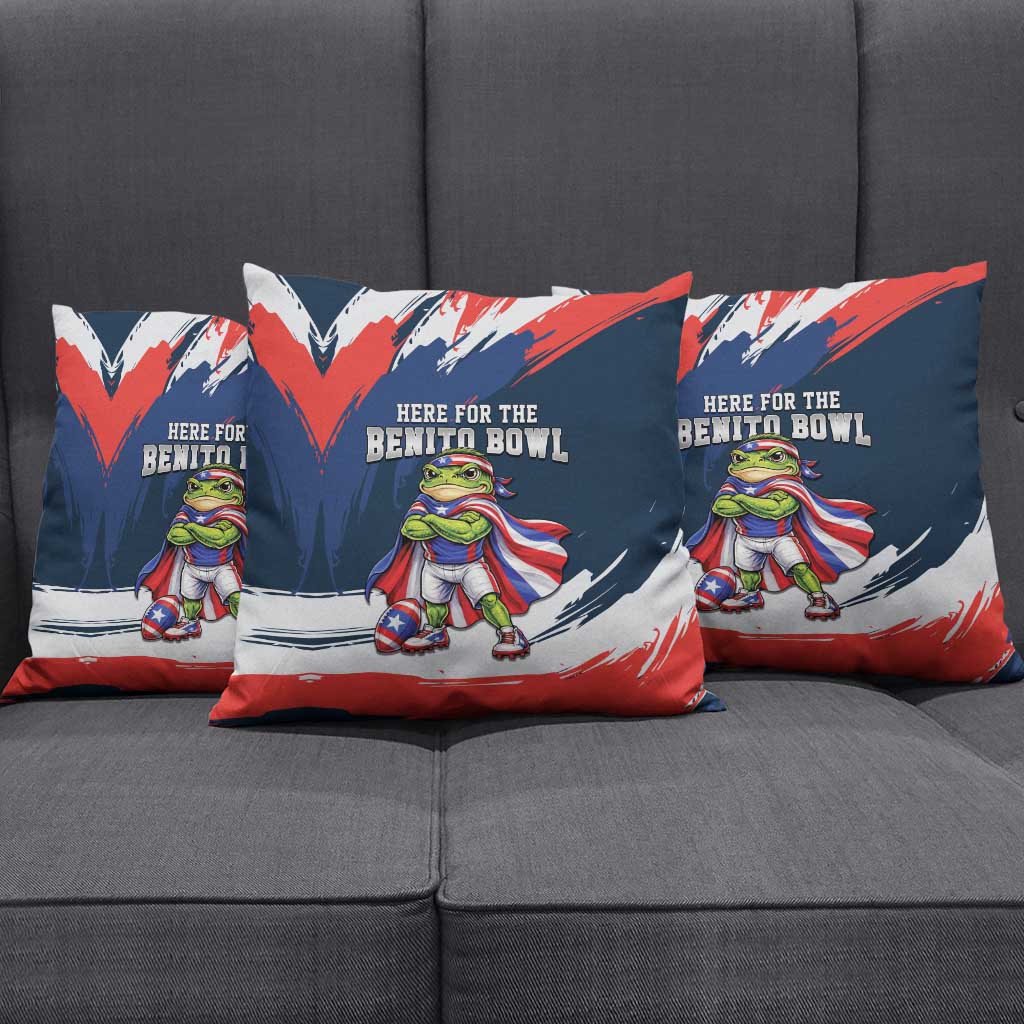 Benito Bowl Puerto Rican Football Pillow Cover Coquí Frog Puerto Rican