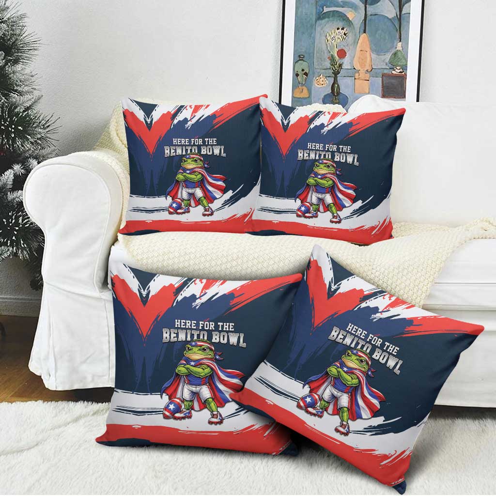 Benito Bowl Puerto Rican Football Pillow Cover Coquí Frog Puerto Rican