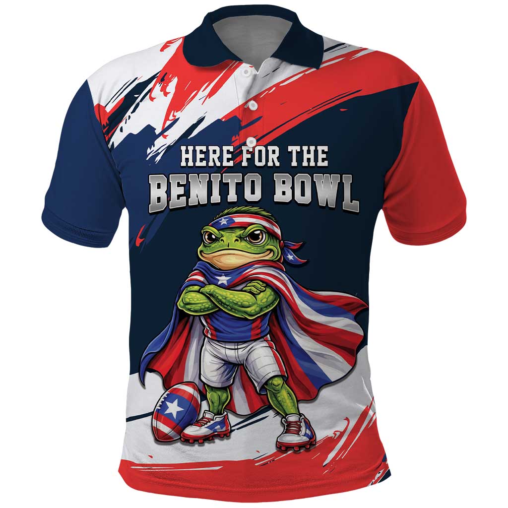 Benito Bowl Puerto Rican Football Polo Shirt Coquí Frog Puerto Rican
