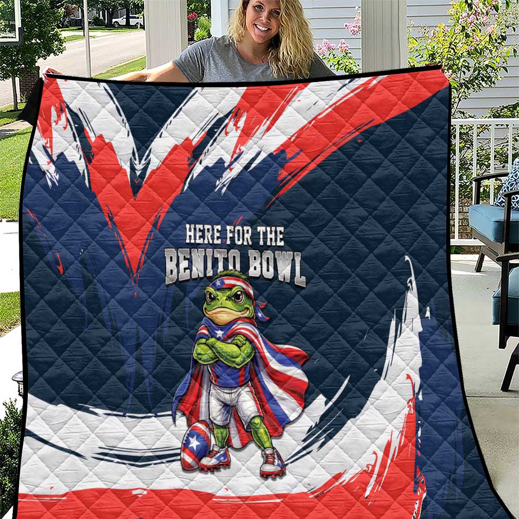 Benito Bowl Puerto Rican Football Quilt Coquí Frog Puerto Rican