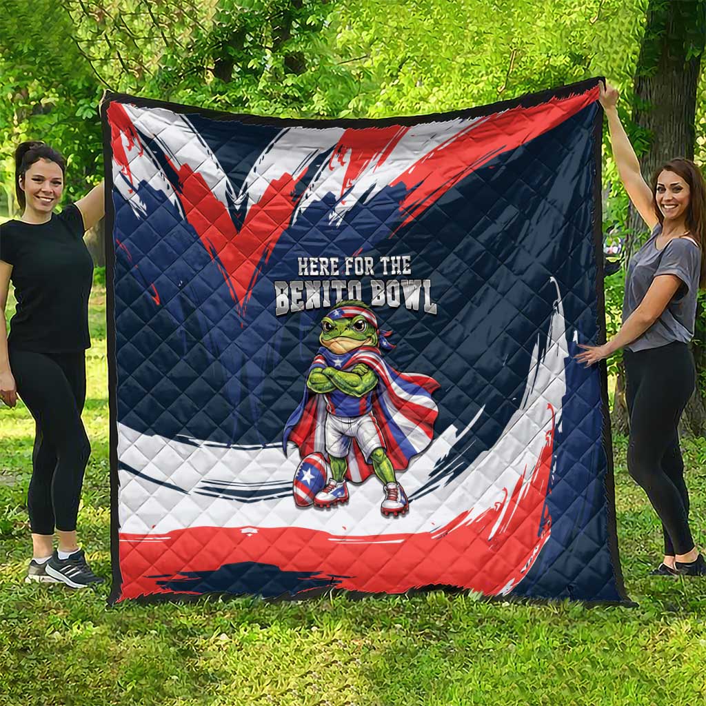 Benito Bowl Puerto Rican Football Quilt Coquí Frog Puerto Rican