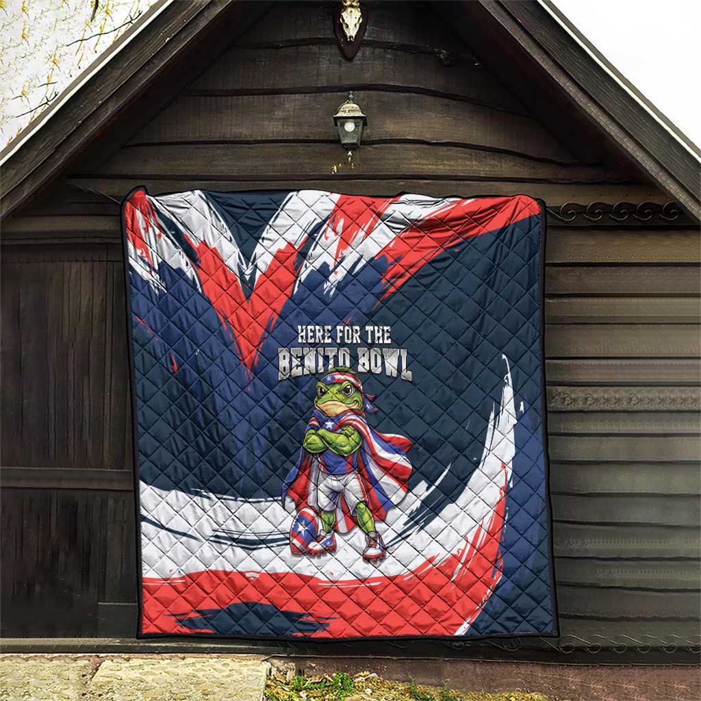 Benito Bowl Puerto Rican Football Quilt Coquí Frog Puerto Rican