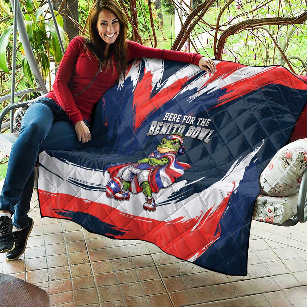 Benito Bowl Puerto Rican Football Quilt Coquí Frog Puerto Rican