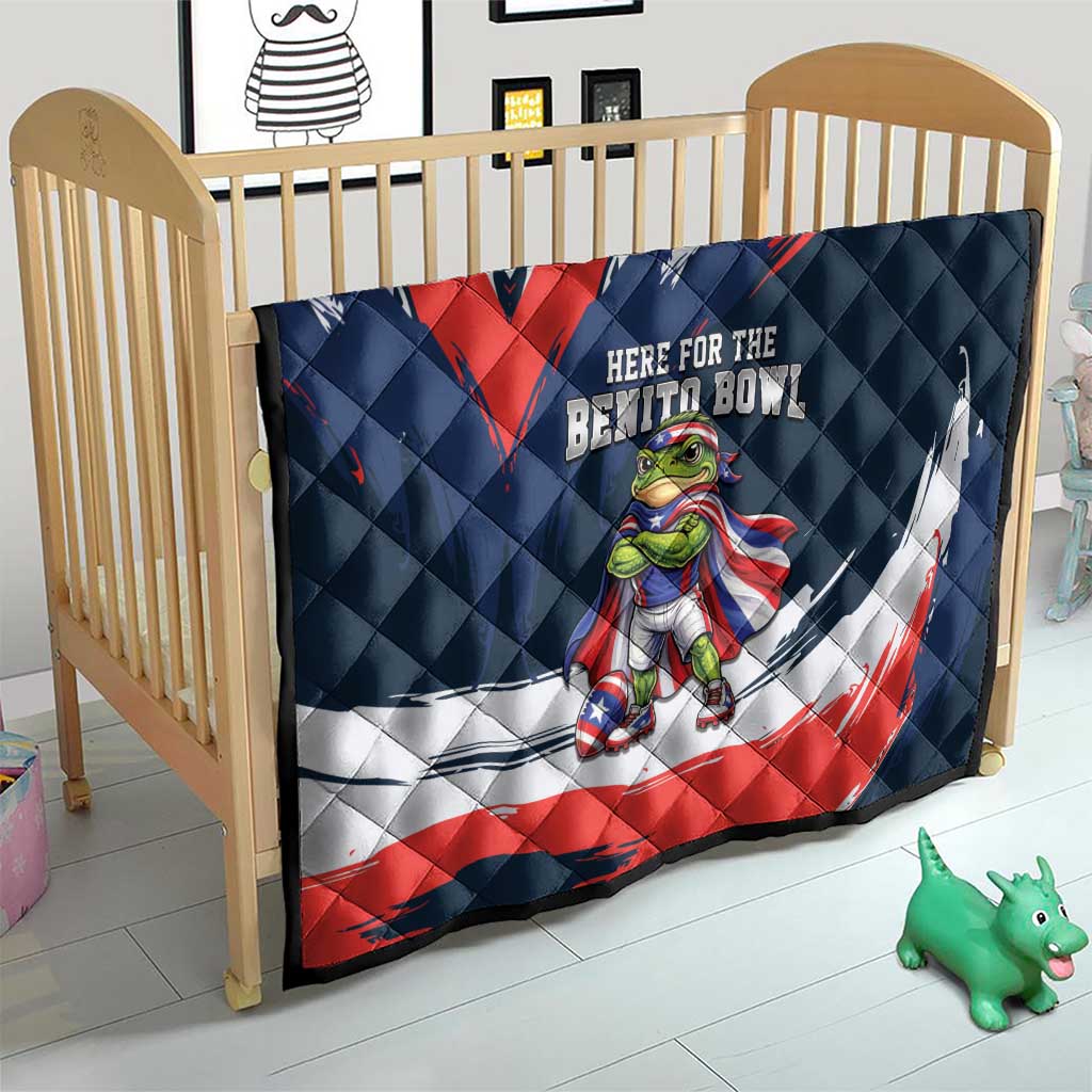 Benito Bowl Puerto Rican Football Quilt Coquí Frog Puerto Rican