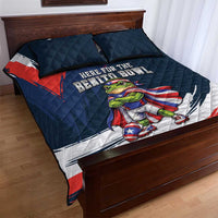 Benito Bowl Puerto Rican Football Quilt Bed Set Coquí Frog Puerto Rican