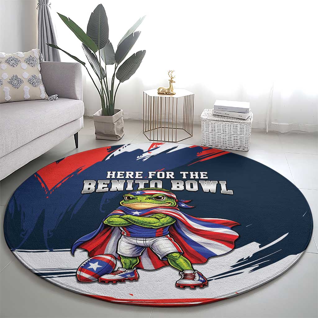 Benito Bowl Puerto Rican Football Round Carpet Coquí Frog Puerto Rican
