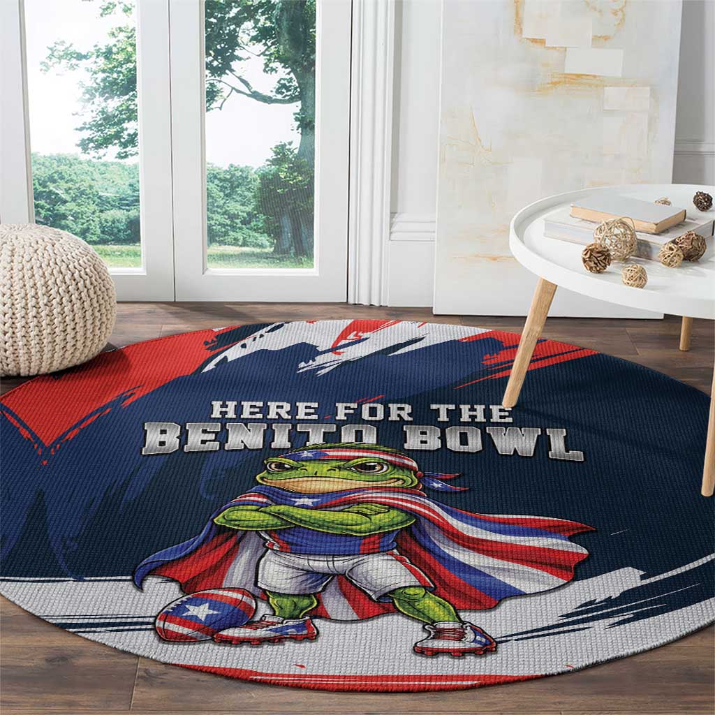 Benito Bowl Puerto Rican Football Round Carpet Coquí Frog Puerto Rican
