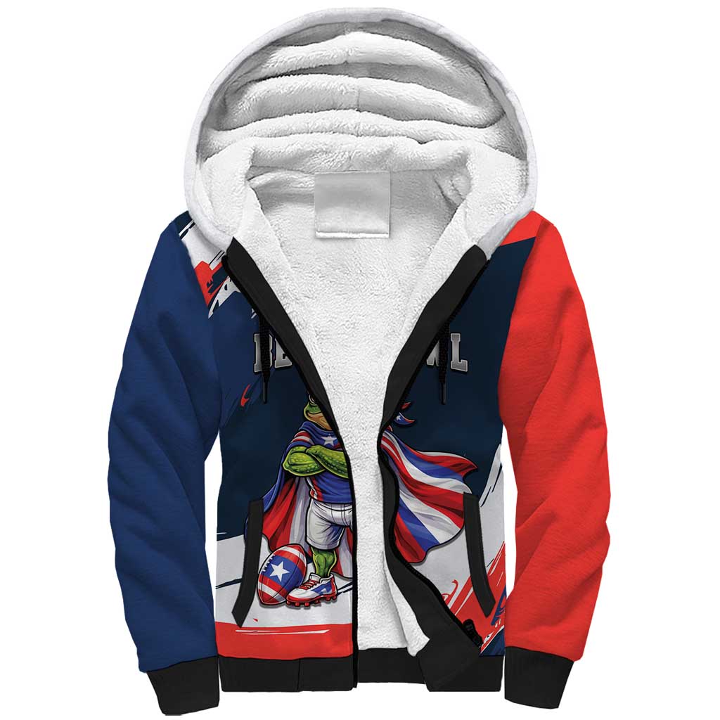 Benito Bowl Puerto Rican Football Sherpa Hoodie Coquí Frog Puerto Rican