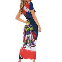 Benito Bowl Puerto Rican Football Short Sleeve Bodycon Dress Coquí Frog Puerto Rican