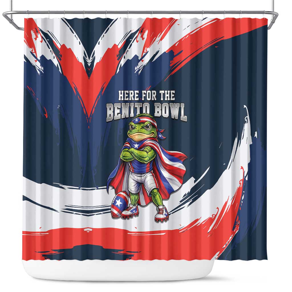 Benito Bowl Puerto Rican Football Shower Curtain Coquí Frog Puerto Rican