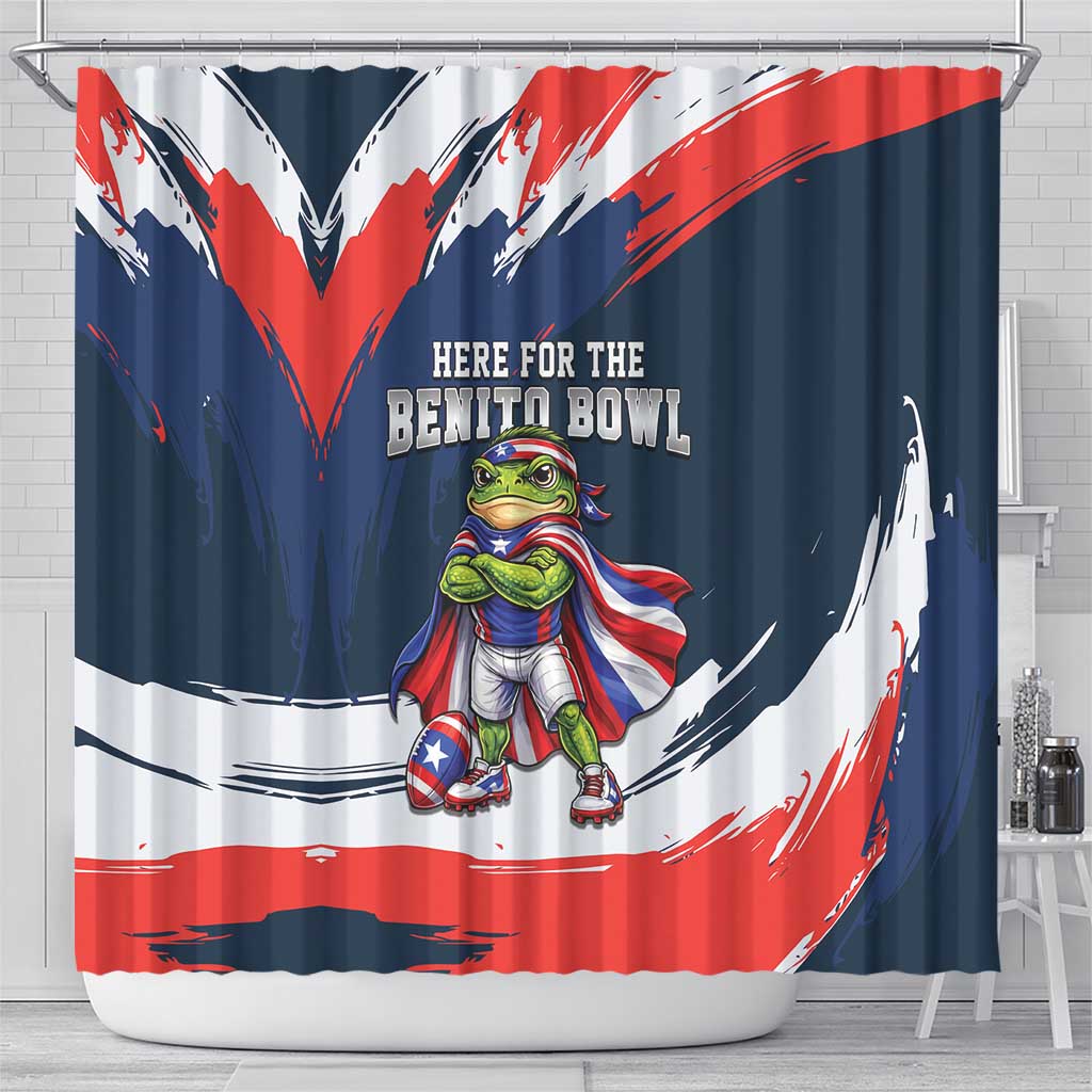 Benito Bowl Puerto Rican Football Shower Curtain Coquí Frog Puerto Rican