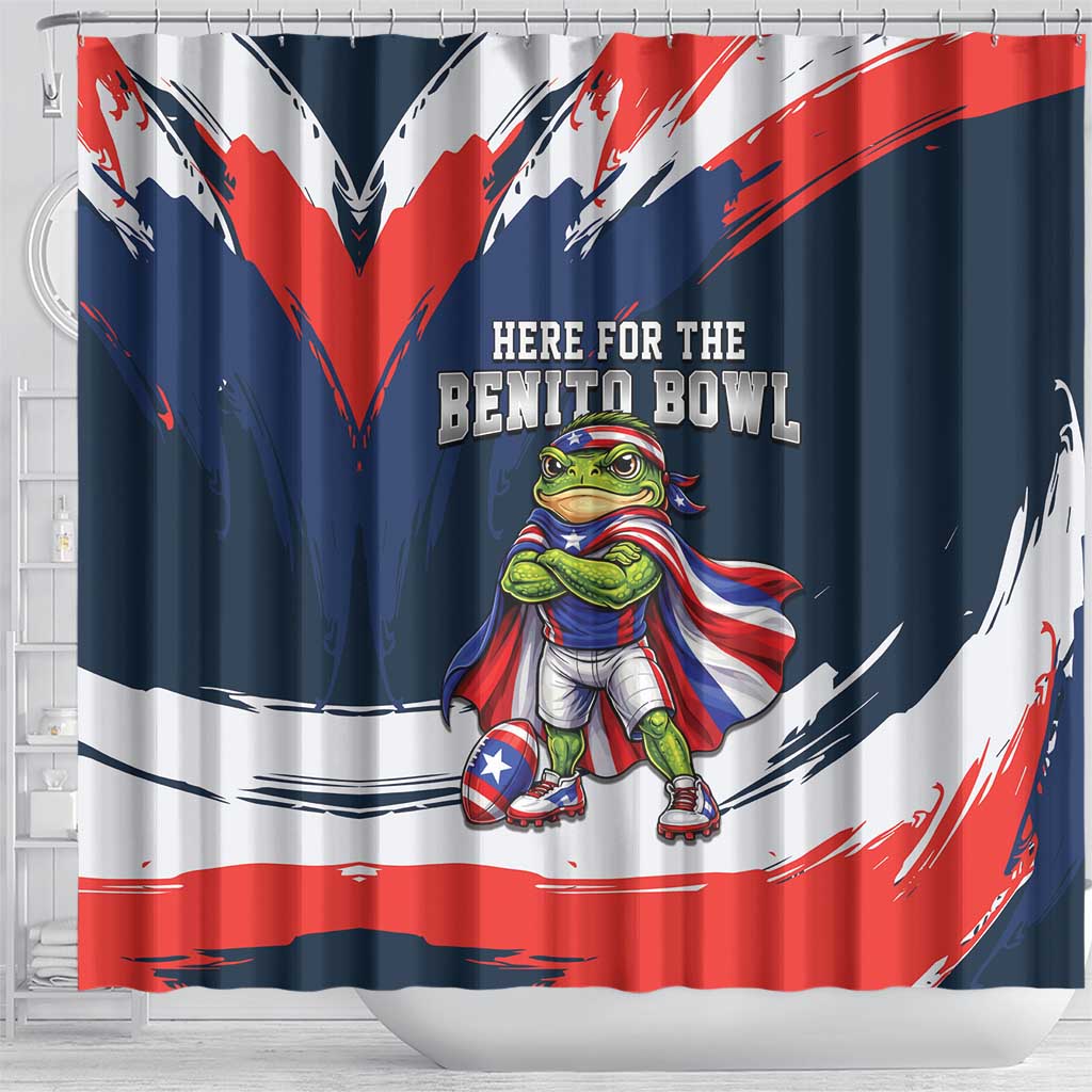 Benito Bowl Puerto Rican Football Shower Curtain Coquí Frog Puerto Rican