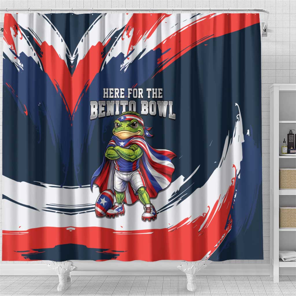 Benito Bowl Puerto Rican Football Shower Curtain Coquí Frog Puerto Rican