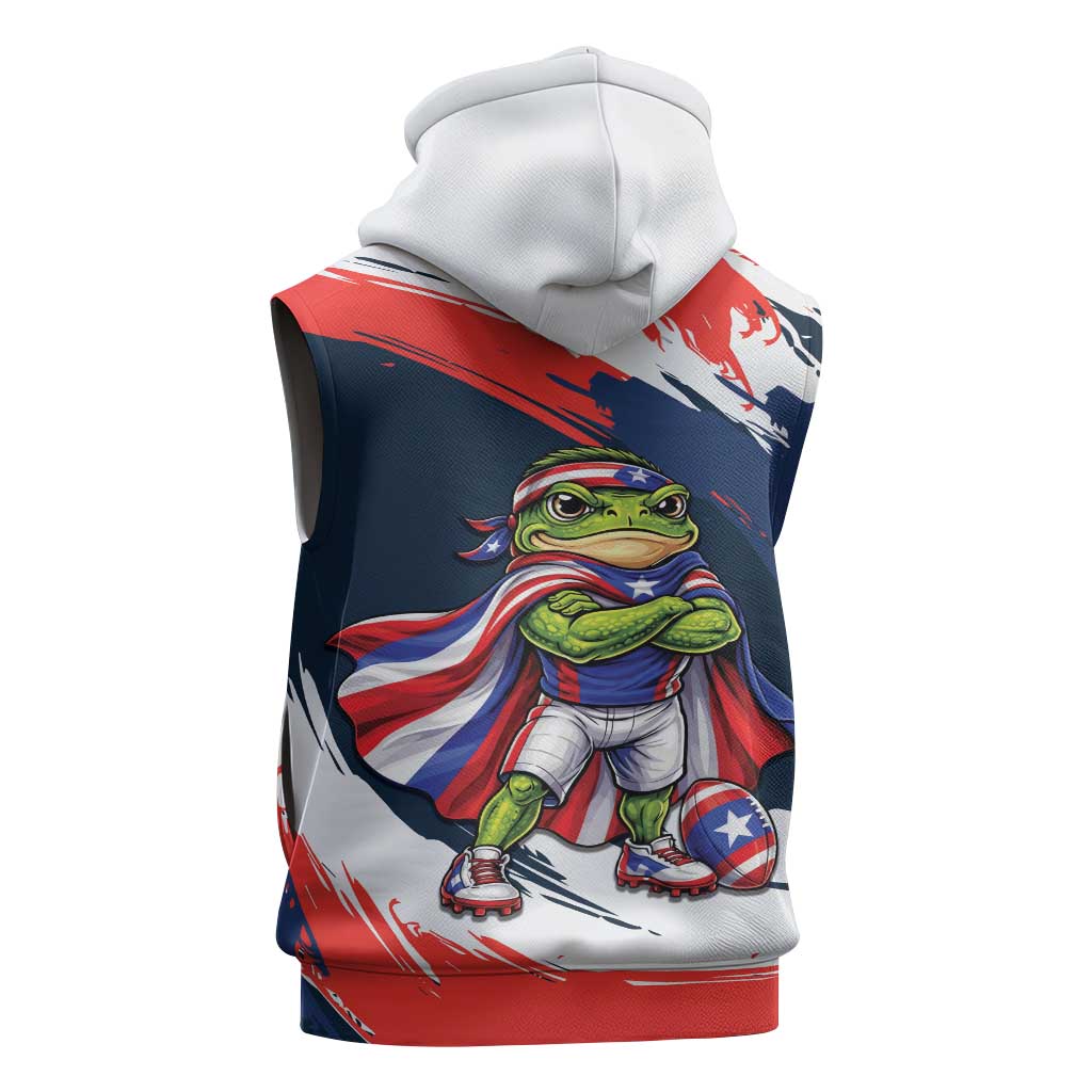 Benito Bowl Puerto Rican Football Sleeveless Hoodie Coquí Frog Puerto Rican
