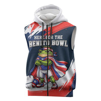 Benito Bowl Puerto Rican Football Sleeveless Zip Hoodie Coquí Frog Puerto Rican