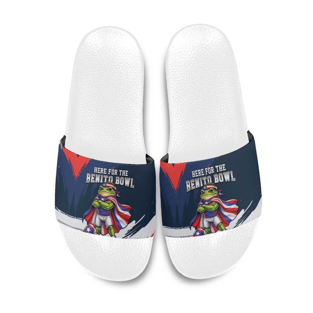 Benito Bowl Puerto Rican Football Slide Sandals Coquí Frog Puerto Rican