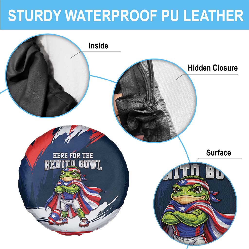 Benito Bowl Puerto Rican Football Spare Tire Cover Coquí Frog Puerto Rican