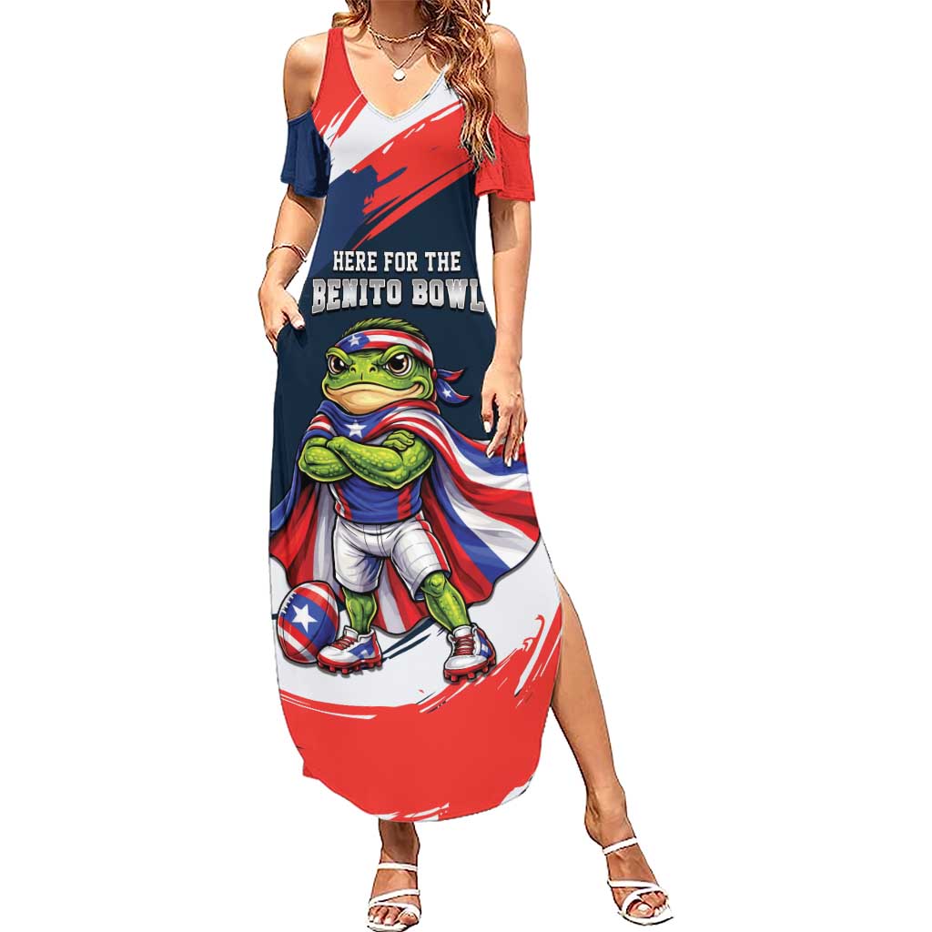 Benito Bowl Puerto Rican Football Summer Maxi Dress Coquí Frog Puerto Rican