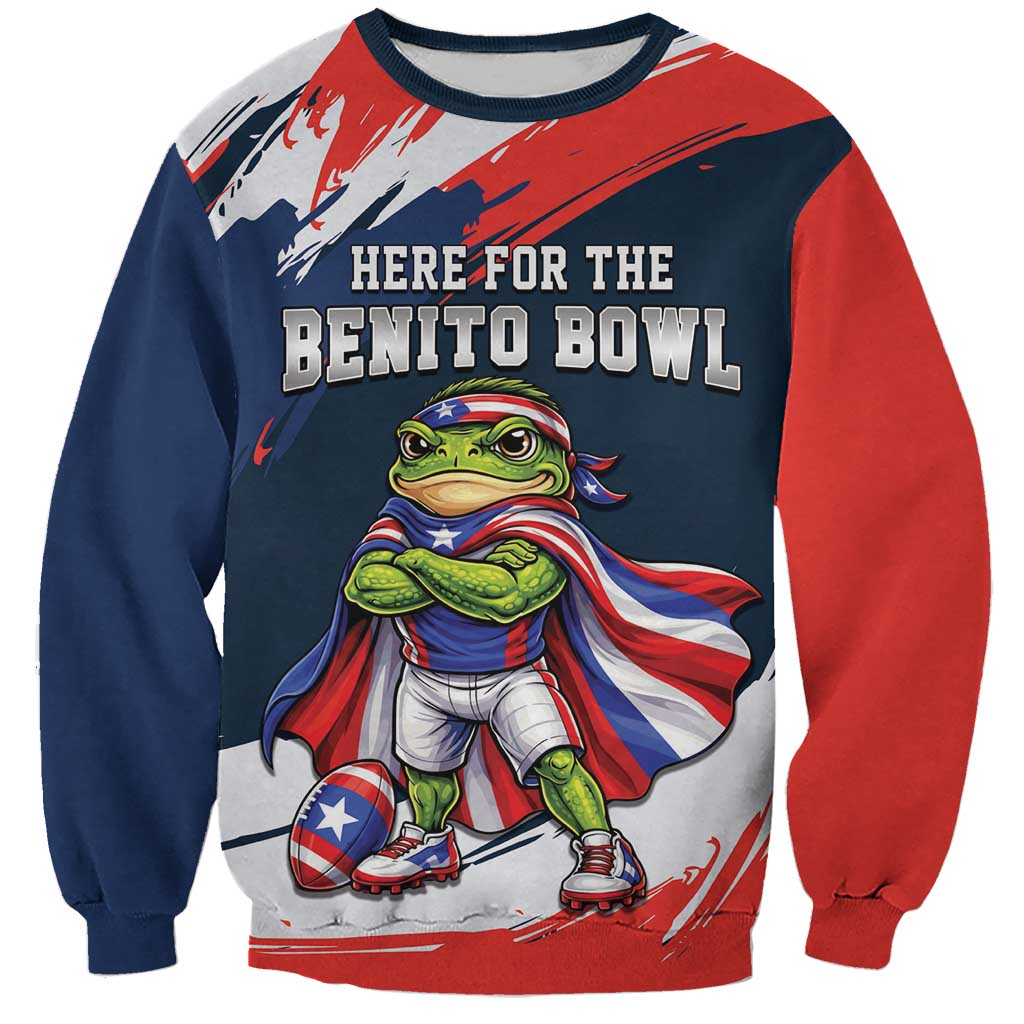 Benito Bowl Puerto Rican Football Sweatshirt Coquí Frog Puerto Rican