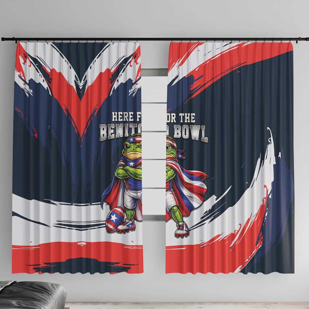 Benito Bowl Puerto Rican Football Window Curtain Coquí Frog Puerto Rican