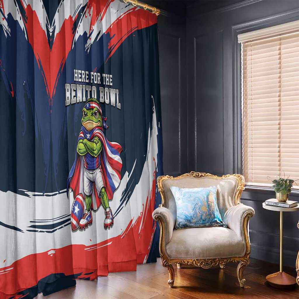 Benito Bowl Puerto Rican Football Window Curtain Coquí Frog Puerto Rican