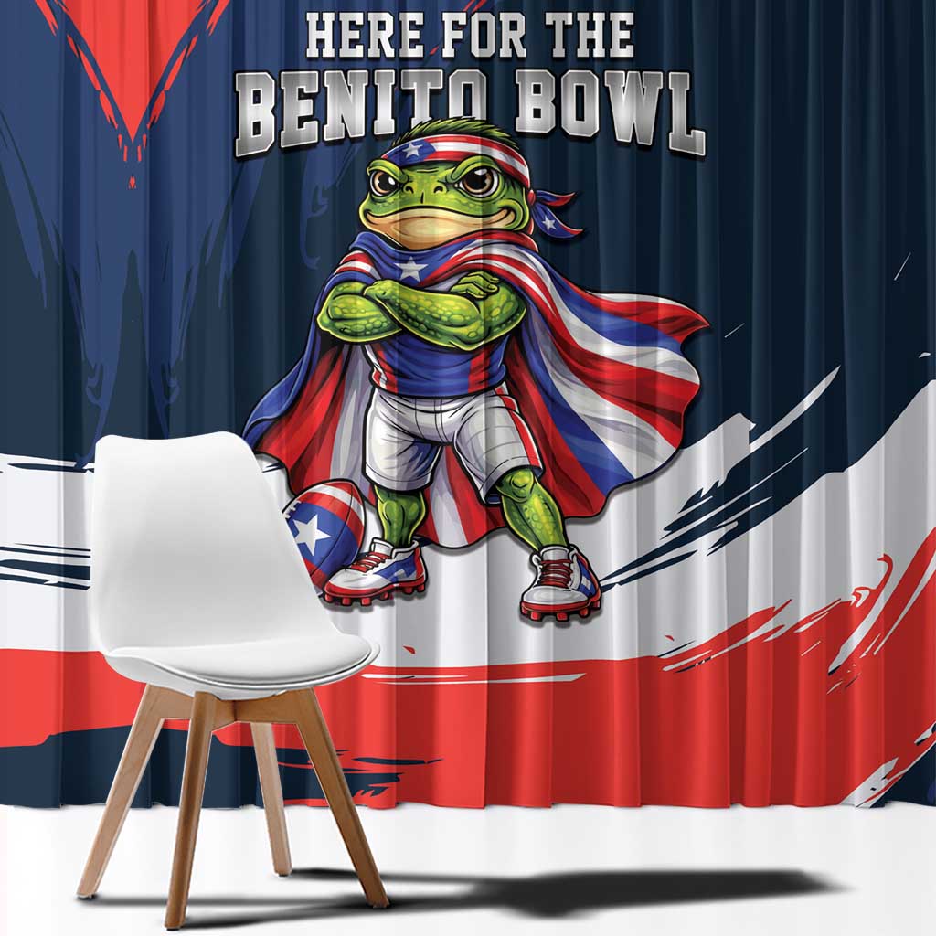 Benito Bowl Puerto Rican Football Window Curtain Coquí Frog Puerto Rican