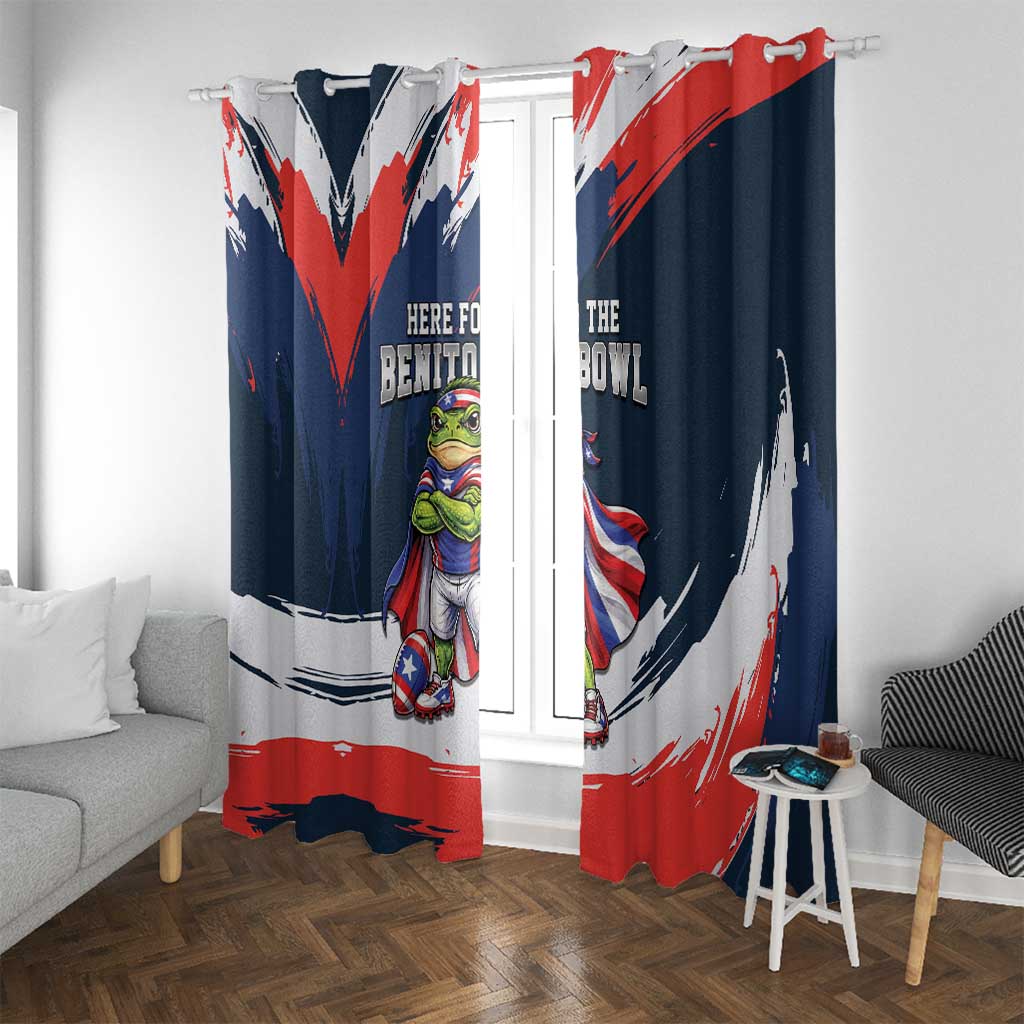 Benito Bowl Puerto Rican Football Window Curtain Coquí Frog Puerto Rican