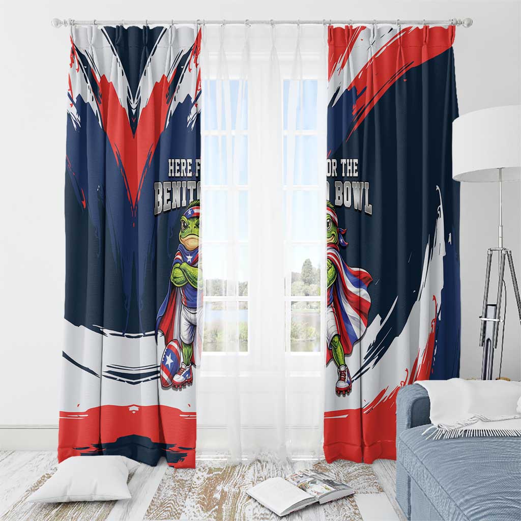 Benito Bowl Puerto Rican Football Window Curtain Coquí Frog Puerto Rican