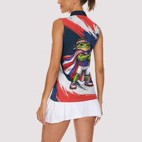 Benito Bowl Puerto Rican Football Women Sleeveless Polo Shirt Coquí Frog Puerto Rican