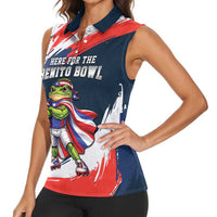 Benito Bowl Puerto Rican Football Women Sleeveless Polo Shirt Coquí Frog Puerto Rican