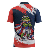 Benito Bowl Puerto Rican Football Zipper Polo Shirt Coquí Frog Puerto Rican