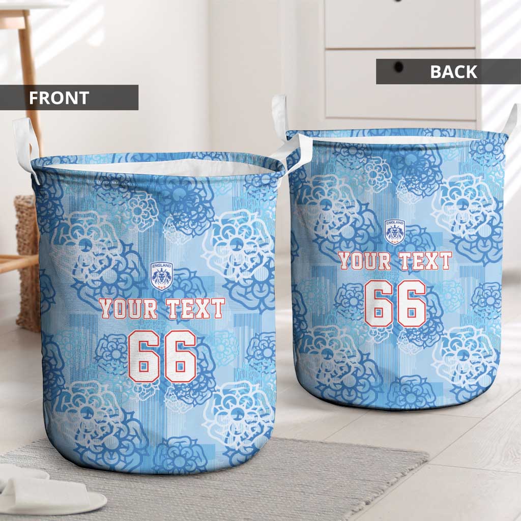 Custom World Football 2026 England Laundry Basket Three Lions and Tudor Rose Pattern