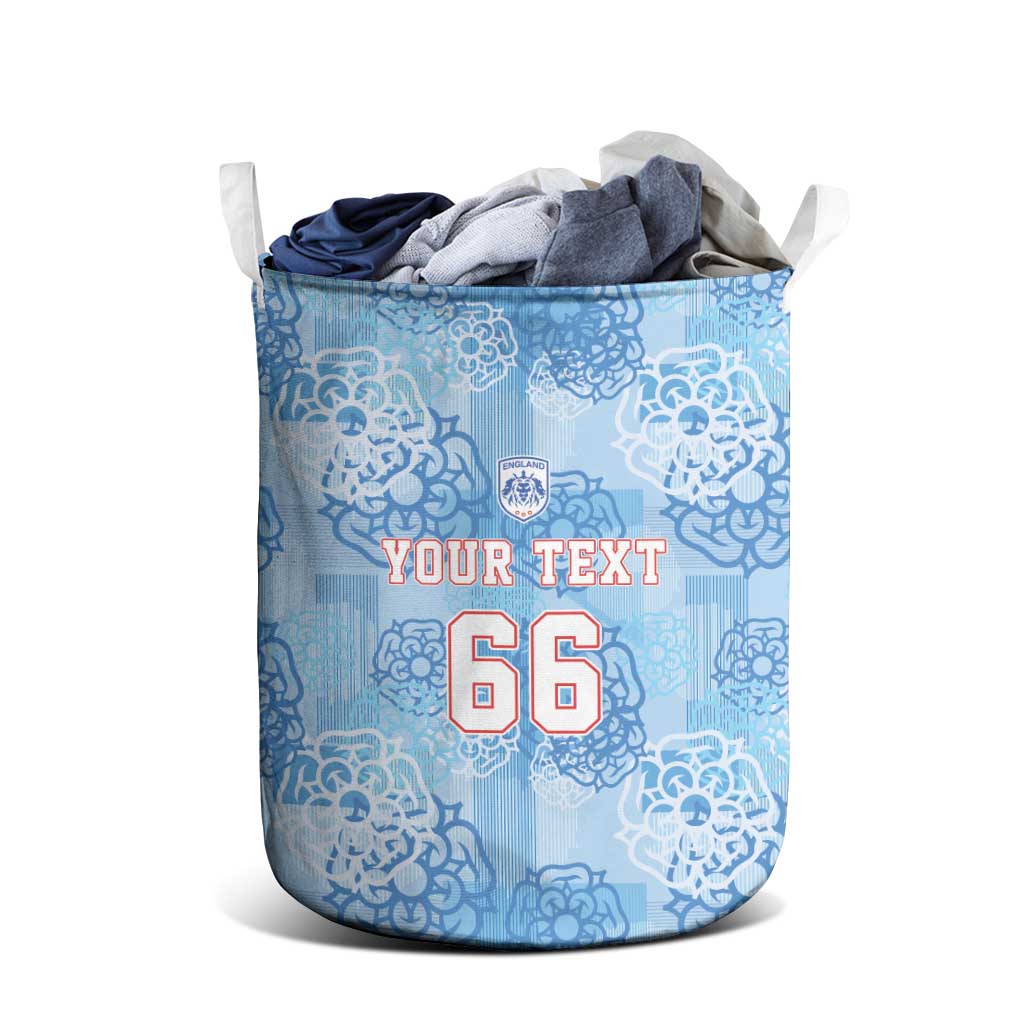 Custom World Football 2026 England Laundry Basket Three Lions and Tudor Rose Pattern