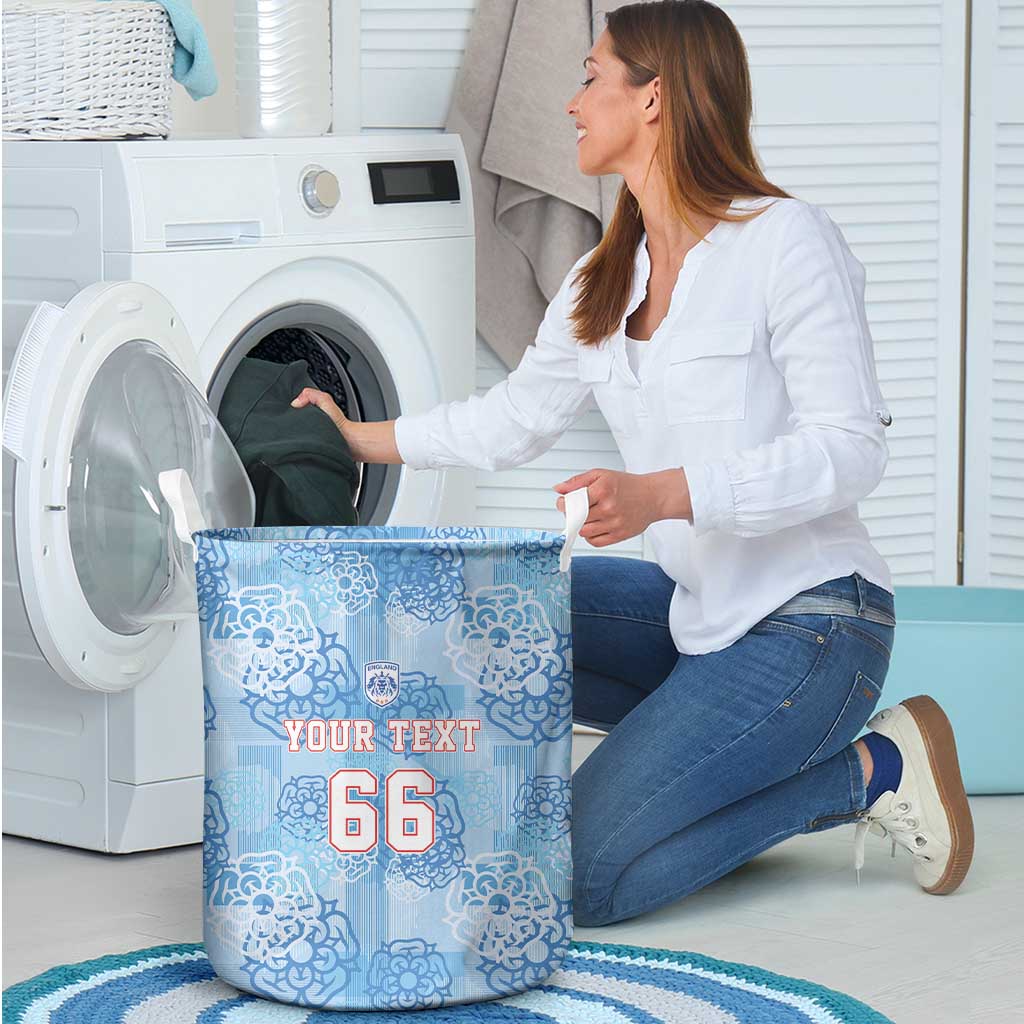 Custom World Football 2026 England Laundry Basket Three Lions and Tudor Rose Pattern