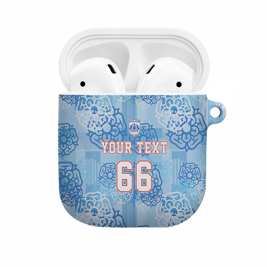 Custom World Football 2026 England AirPods Case Three Lions and Tudor Rose Pattern