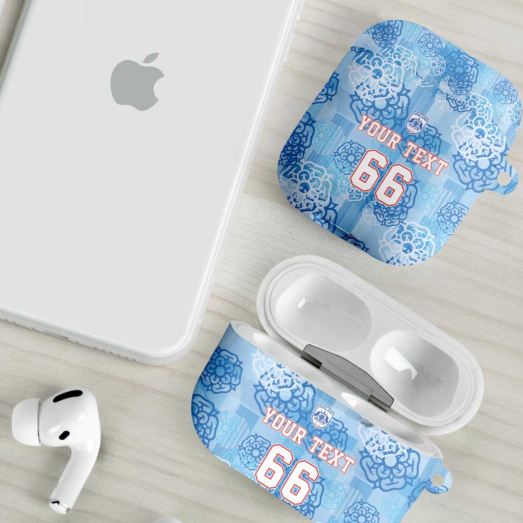 Custom World Football 2026 England AirPods Case Three Lions and Tudor Rose Pattern
