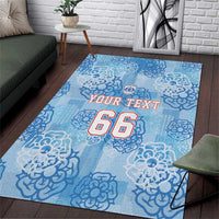 Custom World Football 2026 England Area Rug Three Lions and Tudor Rose Pattern