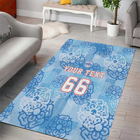 Custom World Football 2026 England Area Rug Three Lions and Tudor Rose Pattern
