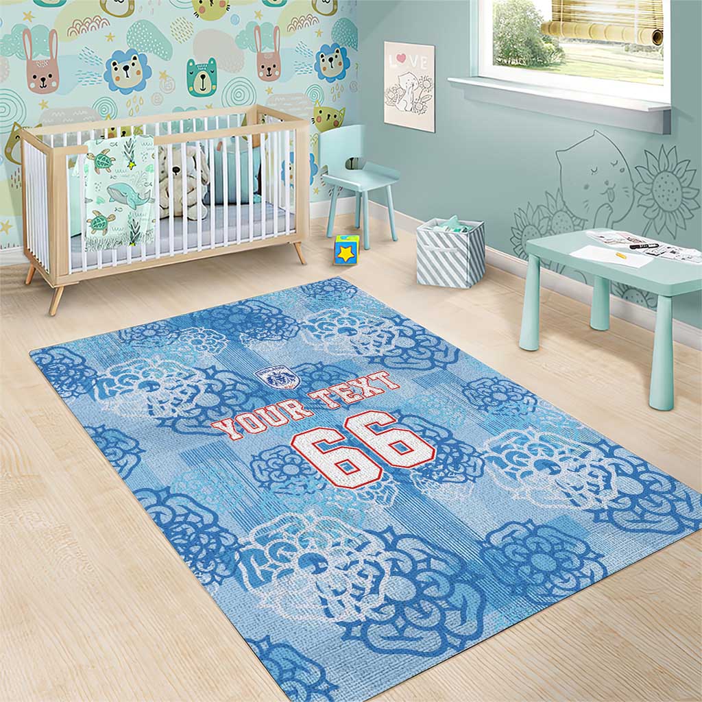 Custom World Football 2026 England Area Rug Three Lions and Tudor Rose Pattern