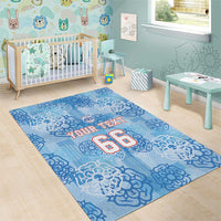 Custom World Football 2026 England Area Rug Three Lions and Tudor Rose Pattern