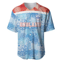 Custom World Football 2026 England Baseball Jersey Three Lions and Tudor Rose Pattern
