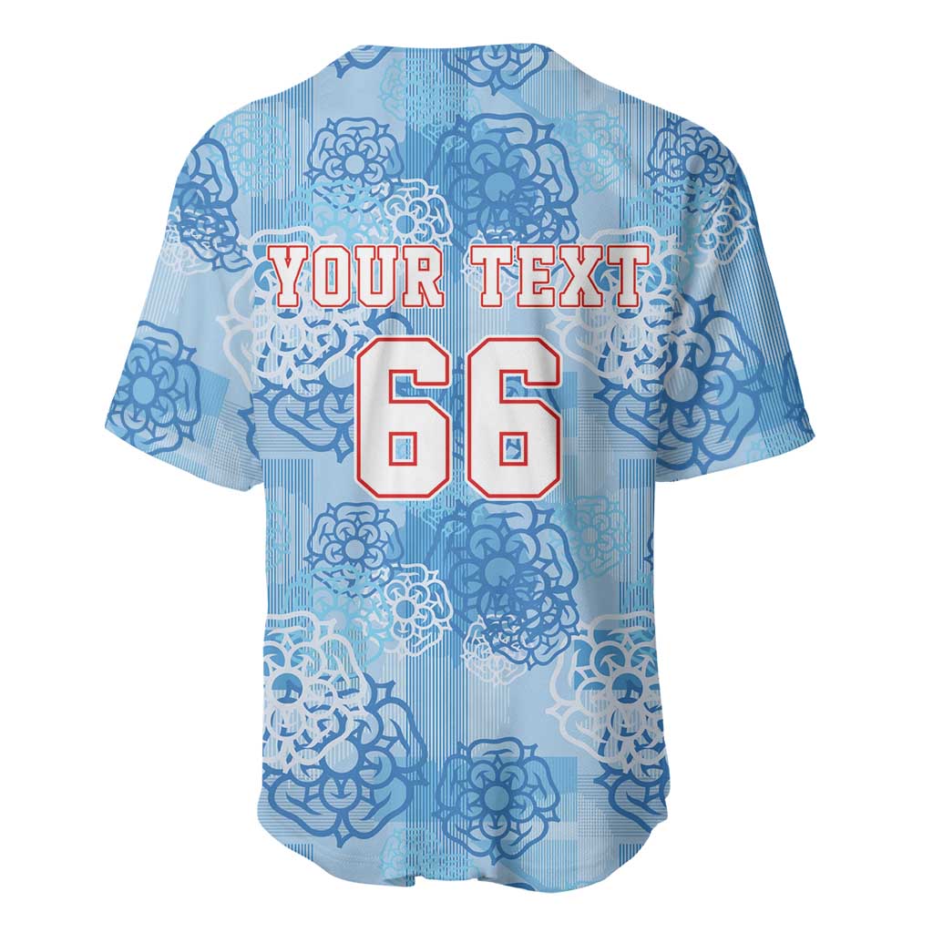 Custom World Football 2026 England Baseball Jersey Three Lions and Tudor Rose Pattern