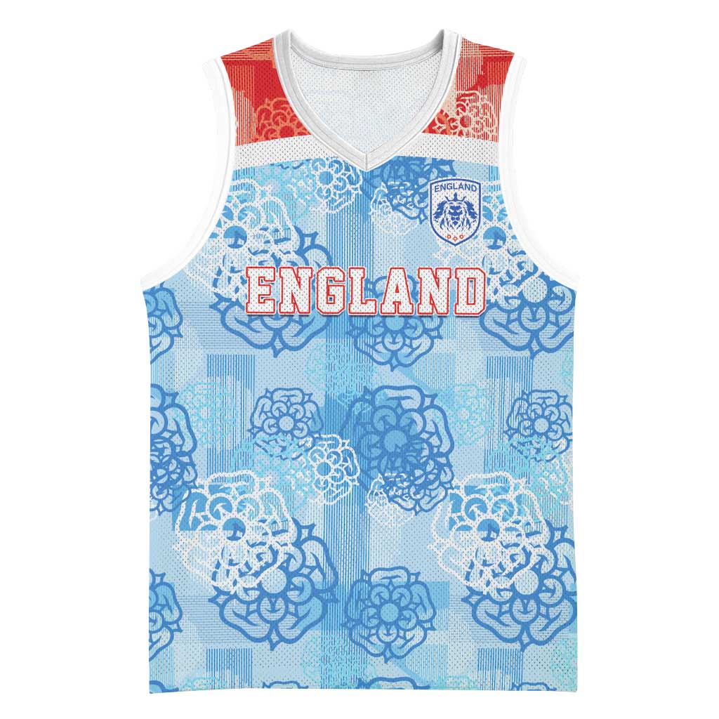 Custom World Football 2026 England Basketball Jersey Three Lions and Tudor Rose Pattern