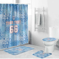 Custom World Football 2026 England Bathroom Set Three Lions and Tudor Rose Pattern