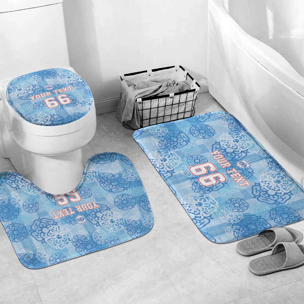 Custom World Football 2026 England Bathroom Set Three Lions and Tudor Rose Pattern
