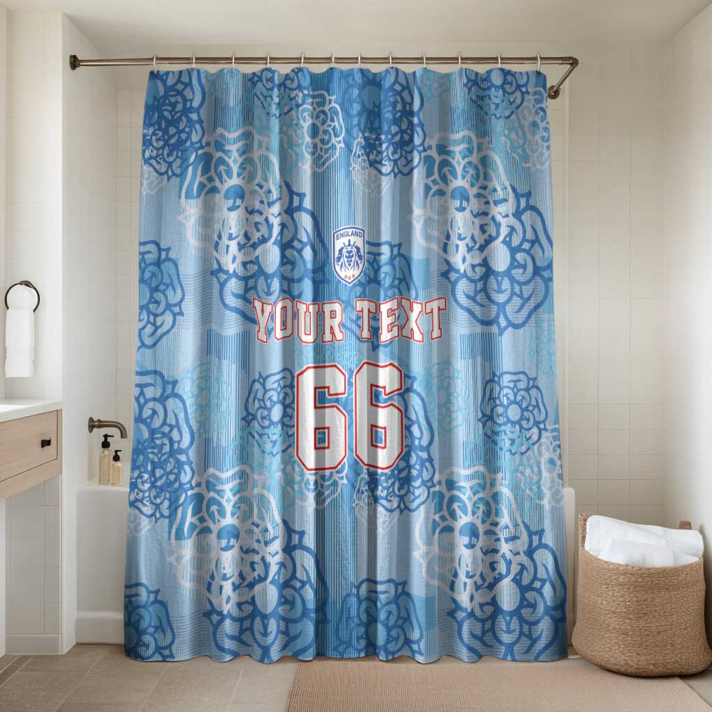 Custom World Football 2026 England Bathroom Set Three Lions and Tudor Rose Pattern