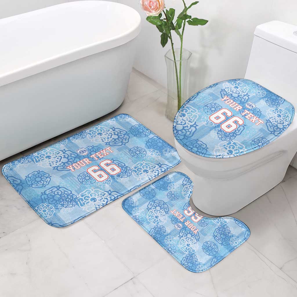 Custom World Football 2026 England Bathroom Set Three Lions and Tudor Rose Pattern