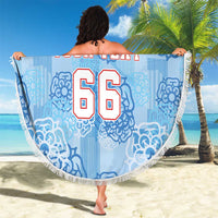 Custom World Football 2026 England Beach Blanket Three Lions and Tudor Rose Pattern