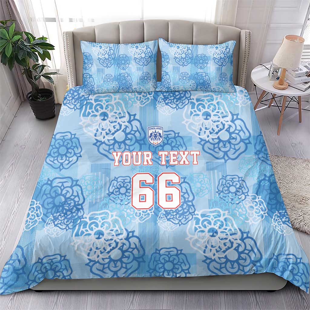 Custom World Football 2026 England Bedding Set Three Lions and Tudor Rose Pattern